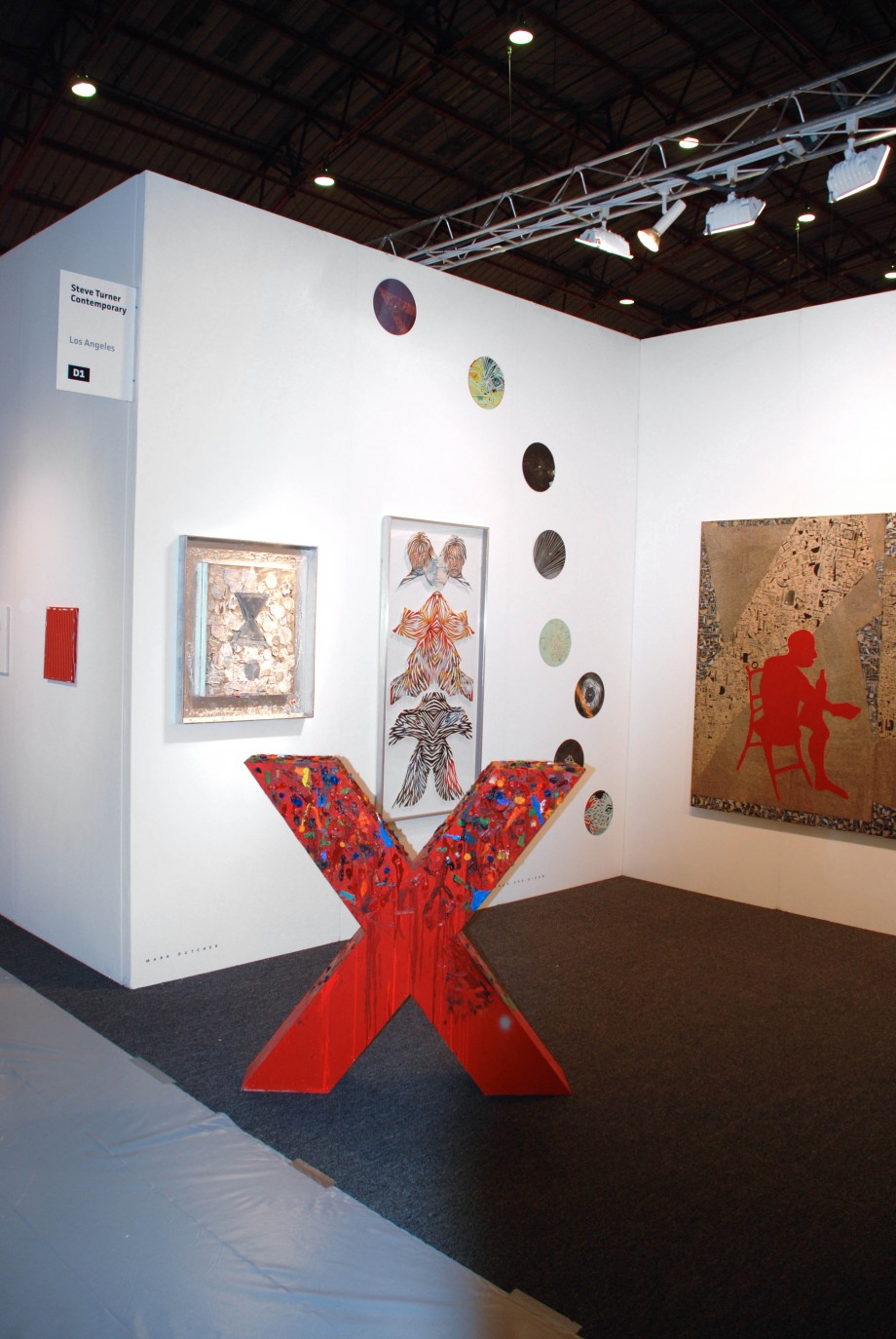 Installation View featuring work by Mark Dutcher, Eamon Ore-Giron and Deborah Grant at artLA 2009