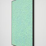 Michael Staniak. <em>TGA_883</em>, 2016. Casting compound and acrylic on board, steel frame, 48 x 36 inches