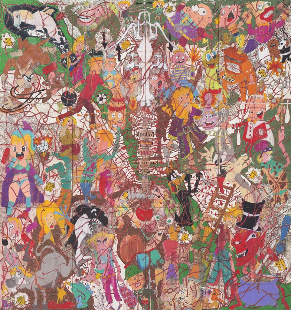 El espectador, calendar, narco, narco art, Camilo Restrepo, Steve Turner, Los Angeles, Medellín, Colombia, Colombian artist, Tight Rope, pastel on paper, contemporary colombian artist, contemporary art Colombia, contemporary art gallery los angeles