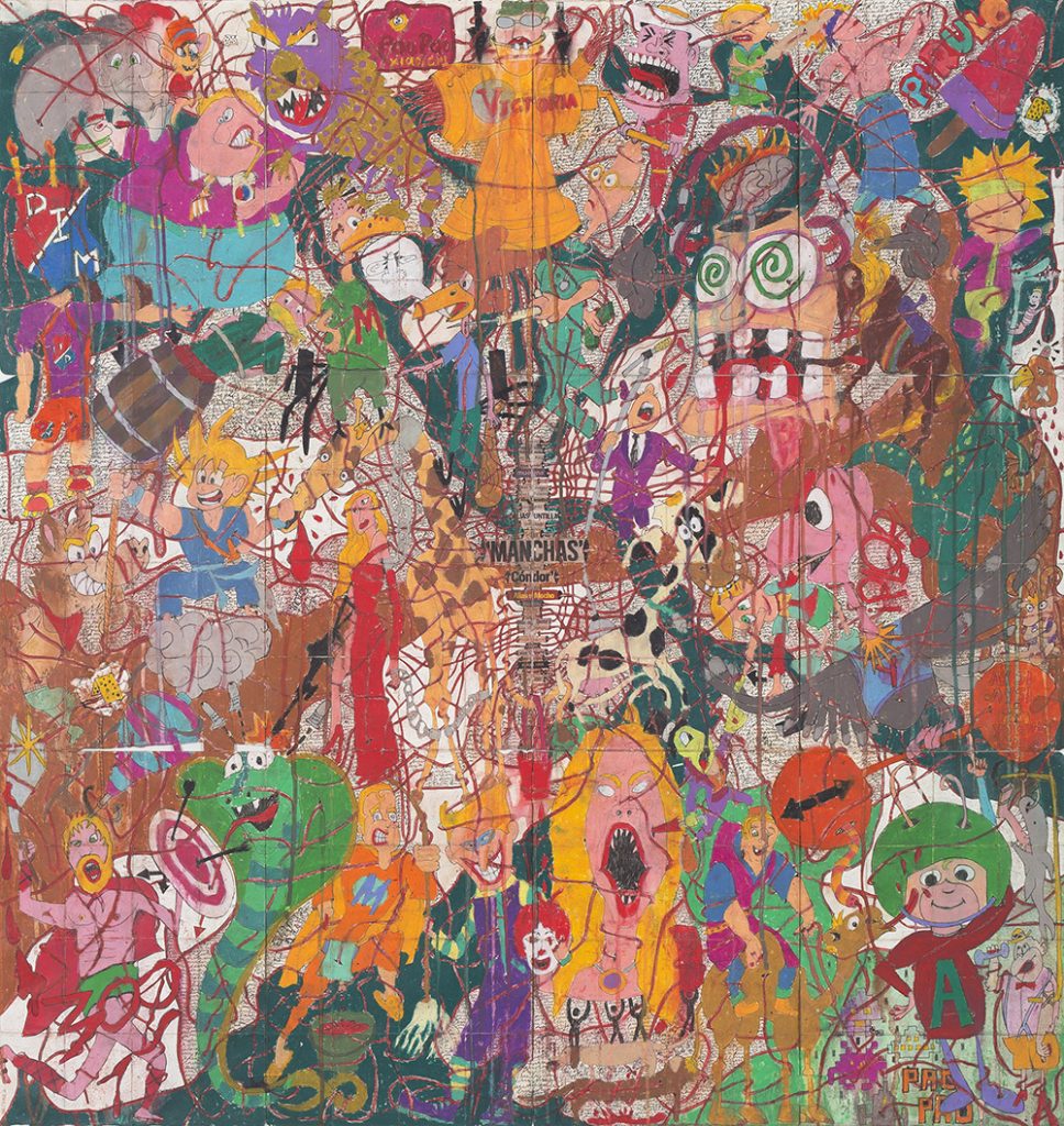 El espectador, calendar, narco, narco art, Camilo Restrepo, Steve Turner, Los Angeles, Medellín, Colombia, Colombian artist, Tight Rope, pastel on paper, contemporary colombian artist, contemporary art Colombia, contemporary art gallery los angeles