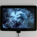 Émilie Brout & Maxime Marion. <em>Return of the Broken Screens (Apple iPhone 4)</em>, 2015. Broken found smart-phone, video, 4 3/4 x 2 1/4 inches (12.1 x 5.7 cm)