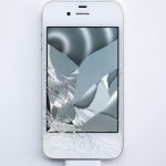 Émilie Brout & Maxime Marion. <em>Return of the Broken Screens (Apple iPhone 4 II)</em>, 2016. Broken found smart-phone, video, 4 3/4 x 2 1/4 inches (12 x 5.7 cm)