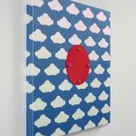 Joshua Saunders. <em>Perfect Day</em>, 2016. Enamel on aluminum, stainless steel, 24 x 24 inches