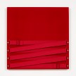 Joshua Saunders. <em>20/20></em>, 2016. Enamel on aluminum, nylon straps, stainless steel, 30 x 30 inches thumbnail