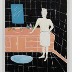 Claire Milbrath. <em>Gray’s Bathroom</em>, 2016. Oil on canvas, 28 x 22 inches