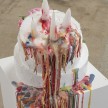 Addie Wagenknecht. <em>Waiting for Mr. Right</em>, 2017. Polystyrene, silicone, alabaster, drip candles and artificial flowers, 47 x 12 1/2 x 11 inches. Detail thumbnail