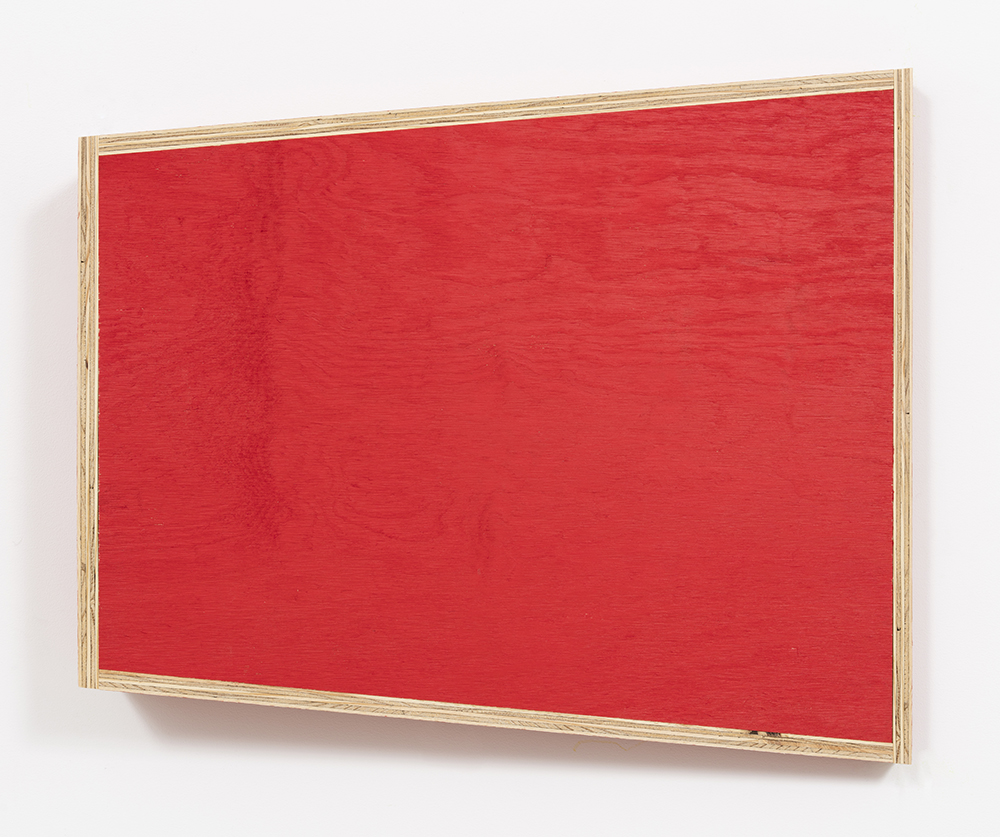G.T. Pellizzi. <em>Transitional Geometry in Red</em>, 2017. Eggshell acrylic on plywood, 25 3/4 x 30 1/4 x 5 inches
