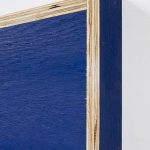 G.T. Pellizzi. <em>Transitional Geometry in Blue</em>, 2017. Eggshell acrylic on plywood, 25 3/4 x 30 1/4 x 5 inches. Detail