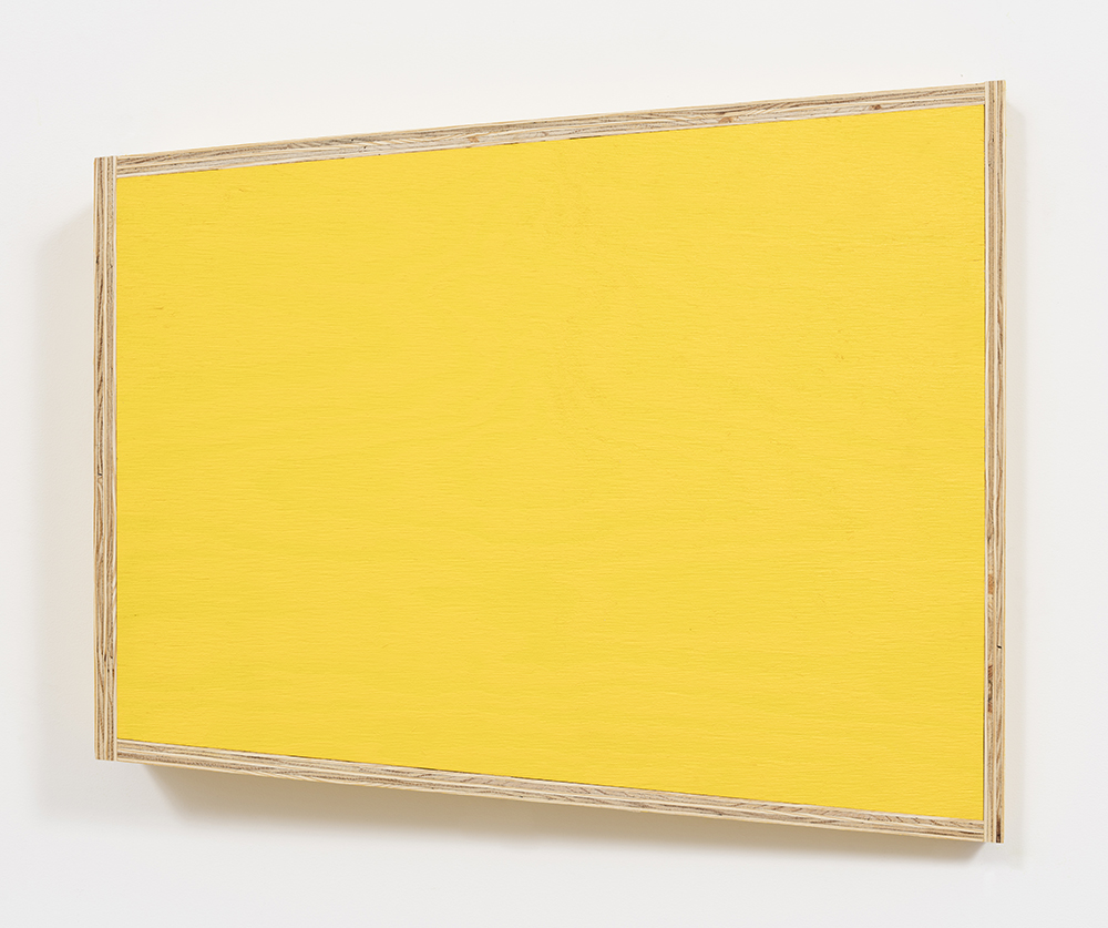 G.T. Pellizzi. <em>Transitional Geometry in Yellow</em>, 2017. Eggshell acrylic on plywood, 25 3/4 x 30 1/4 x 5 inches