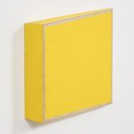 G.T. Pellizzi. <em>Transitional Geometry in Yellow</em>, 2017. Eggshell acrylic on plywood, 25 3/4 x 30 1/4 x 5 inches