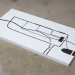 Joshua Citarella. <em>Megastructure V</em>, 2016. Black sand substrate and coltan, 49 x 97 inches