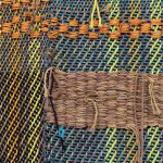 Diedrick Brackens. <em>Blue Under Night</em>, 2017. Woven cotton yarn, 78 x 31 inches & <em>Wading Still</em>, 2017. Woven cotton and nylon yarn, 40 x 29 1/2 inches. Detail