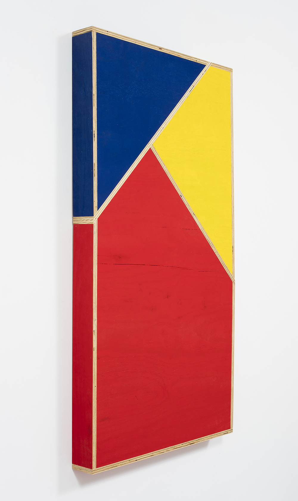 G.T. Pellizzi. <em>Transitional Geometry in Red, Yellow and Blue (Figure 34)</em>, 2016. Eggshell acrylic on plywood, 60 x 32 x 4 inches