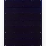 Joshua Saunders. <em>Purple Stack 1</em>, 2017. Enamel on aluminum, stainless steel, 60 x 40 x 1 1/2 inches