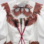 Audrey Wollen. <em>Only Detonate</em>, 2017. Cotton dress and fireworks, 76 x 27 x 8 inches. Detail