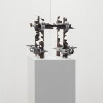 Luciana Lamothe. <em>Untitled</em>, 2017. Iron pipes and couplers, 16 x 16 x 18 inches (40.6 x 40.6 x 45.7 cm)