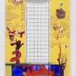 Yung Jake. <em>crash bandicoot (and spyro fire mario, fire luigi, fire kirby, king dedede and aku aku)</em>, 2017. UV print, spray paint, tape and ink on powder coated steel, found metal and monitor; video, 105 x 60 inches thumbnail