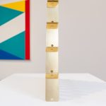 Mariana Murcia. <em>The Way We Are Used By Things</em>, 2017. Bronze iPhone screen protectors, 42 1/2 x 28 1/2 x 2 1/2 inches (108 x 72.4 x 6.4 cm)