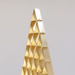 Mariana Murcia. <em>The Way We Are Used By Things</em>, 2017. Bronze iPhone screen protectors, 42 1/2 x 28 1/2 x 2 1/2 inches (108 x 72.4 x 6.4 cm)