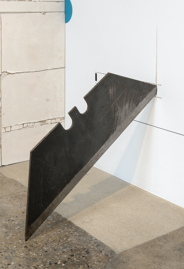 Joshua Callaghan. <em>Used Box Cutter Blade</em>, 2016. Steel, 49 1/2 x 15 x 5 inches (125.7 x 38.1 x 12.7 cm)