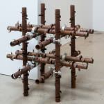 Luciana Lamothe. <em>Untitled</em>, 2017. Iron pipes and couplers, 32 x 32 x 32 inches (81.3 x 81.3 x 81.3 cm)