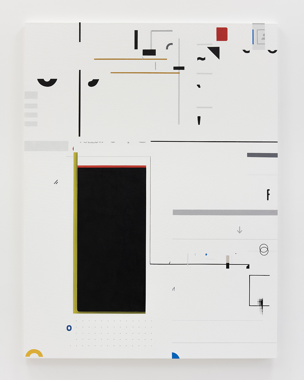 Leo Marz. <em>Las batallas del display (STC01)</em>, 2017.  Acrylic on canvas, 61 1/8 x 46 inches (155.3 x 116.8 cm)