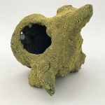 Brian Rochefort. <em>Bull Head</em>, 2017. Terra cotta, glaze and glass fragments, 11 x 11 x 9 inches (27.9 x 27.9 x 22.9 cm)