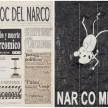Camilo Restrepo. <em>El Bloc Del Narco #7</em>, 2016. Ink, water-soluble wax pastel, tape, glue, newspaper clippings, staples, plastic bag, paper dust and saliva on paper, 16 1/2 x 24 inches (41.9 x 61 cm) thumbnail