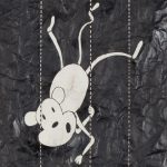 Camilo Restrepo. <em>El Bloc Del Narco #7</em>, 2016. Ink, water-soluble wax pastel, tape, glue, newspaper clippings, staples, plastic bag, paper dust and saliva on paper, 16 1/2 x 24 inches (41.9 x 61 cm) Detail