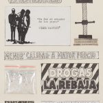 Camilo Restrepo. <em>El Bloc Del Narco #7</em>, 2016. Ink, water-soluble wax pastel, tape, glue, newspaper clippings, staples, plastic bag, paper dust and saliva on paper, 16 1/2 x 24 inches (41.9 x 61 cm) Detail