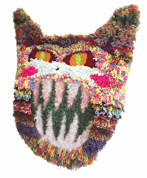 Hannah Epstein. <em>Soft Teeth</em>, 2017. Wool, acrylic, polyester and burlap, 48 x 35 inches (121.9 x 88.9 cm)