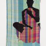 <em>The flame goes</em>, 2017. Cotton and acrylic yarn, 62 x 32 inches  (157.5 x 81.3 cm)