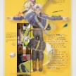 Yung Jake. <em>trunks (and piccolo)</em>, 2017. UV print, spray paint, stickers, tape and ink on powder coated steel, found metal and monitor, 84 x 60 inches  (213.4 x 152.4 cm) thumbnail