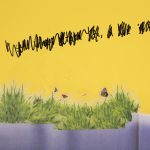 Yung Jake. <em>trunks (and piccolo)</em>, 2017. UV print, spray paint, stickers, tape and ink on powder coated steel, found metal and monitor, 84 x 60 inches  (213.4 x 152.4 cm) Detail