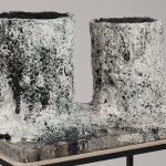 Tony Marsh. <em>Crucible Cham-Twin</em>, 2018. Ceramic, 21 x 34.5 x 23 inches (53.3 x 87.6 x 58.4 cm)