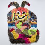 Hannah Epstein. <em>The Hybrid Kid</em>, 2017. Acrylic, cotton, polyester and burlap, 66 x 47 inches  (167.6 x 119.4 cm)