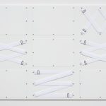 Joshua Saunders. <em>Nine Panel White</em>, 2017. Urethane on aluminum, nylon straps and stainless steel, 54 x 81 inches (137.2 x 205.7 cm)