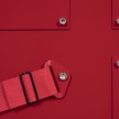 Joshua Saunders. <em>Nine Panel Red</em>, 2017. Urethane on aluminum, nylon straps and stainless steel, 54 x 81 inches (137.2 x 205.7 cm) Detail thumbnail