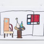 Luke Forsyth. <em>Untitled</em>, 2018. Ballpoint pen, colored pencil, oil pastel, chalk pastel, grease marker and crayon on white cardboard, 4 x 6 inches  (10.2 x 15.2 cm)