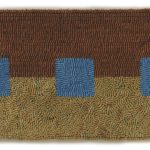 Altoon Sultan. <em>Blue Squares</em>, 2016. Hand-dyed wool on linen,  10 x 23 1/2 inches  (25.4 x 59.7 cm)