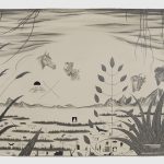 Robyn O’Neil. <em>Low American Grace</em>, 2018. Graphite on paper, 50 x 95 inches  (127 x 241.3 cm)
