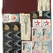 Mitsuko Brooks. <em>Untitled</em>, 2018. Pencil, postal stamps, glue and collage on torn book cover, 8.5 x 5.5 inches  (21.6 x 14 cm) thumbnail