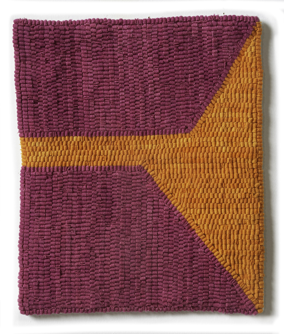 Altoon Sultan. <em>Pink/Orange Ground</em>, 2017. Hand-dyed wool on linen,  12 x 10 inches  (30.5 x 25.4 cm)
