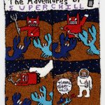 Hannah Epstein. <em>Superchill VS. The Off-Off Shore Fishing Industry</em>, 2018. Wool, acrylic, polyester and burlap, 52 x 42 inches (132.1 x 106.7 cm)