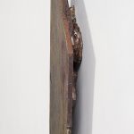 Graham Collins. <i>Social Air Gap </i>, 2019. Oil and enamel on hemp laid in ceramic, 34 x 18 inches  (86.4 x 45.7 cm)