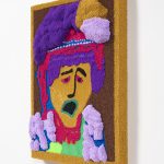 Dominic Dispirito. <em>The girl with the purple barnet</em>, 2018. Manually printed PLA plastic on board, 11 3/4 x 8 1/4 inches  (30 x 21 cm)