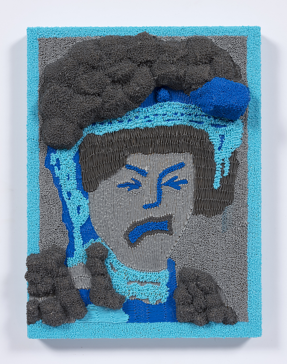 Dominic Dispirito. <em>I can’t open my minces</em>, 2018. Manually printed PLA plastic on board, 11 3/4 x 8 1/4 inches  (30 x 21 cm)