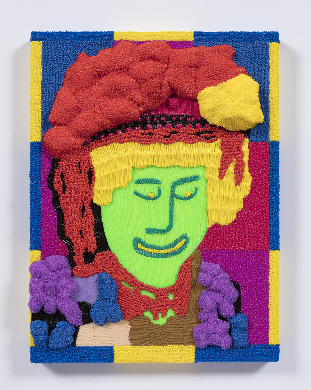 Dominic Dispirito. <em>The pearly witch of shoreditch</em>, 2018. Manually printed PLA plastic on board, 11 3/4 x 8 1/4 inches  (30 x 21 cm)