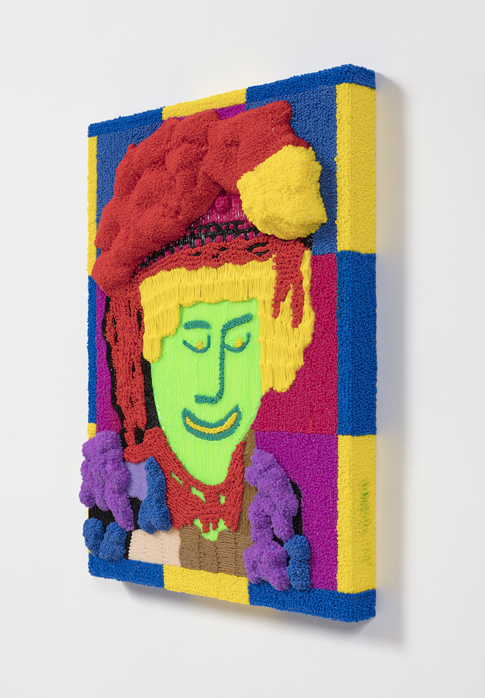 Dominic Dispirito. <em>The pearly witch of shoreditch</em>, 2018. Manually printed PLA plastic on board, 11 3/4 x 8 1/4 inches  (30 x 21 cm)