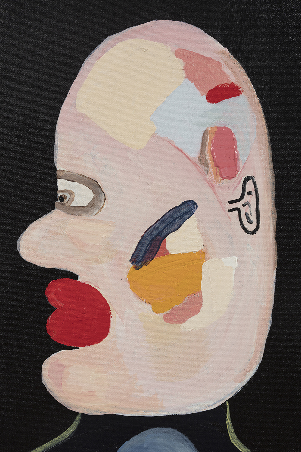 Gabby Rosenberg. <em>Gaze Interruption (from One Party)</em>, 2018. Acrylic on canvas, 40 x 48 inches (101.6 x 121.9 cm) Detail